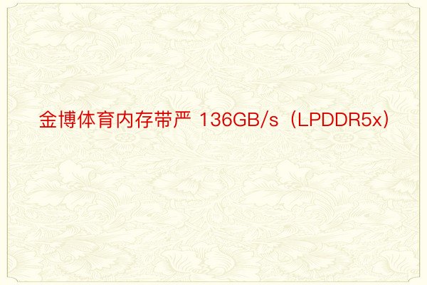 金博体育内存带严 136GB/s（LPDDR5x）