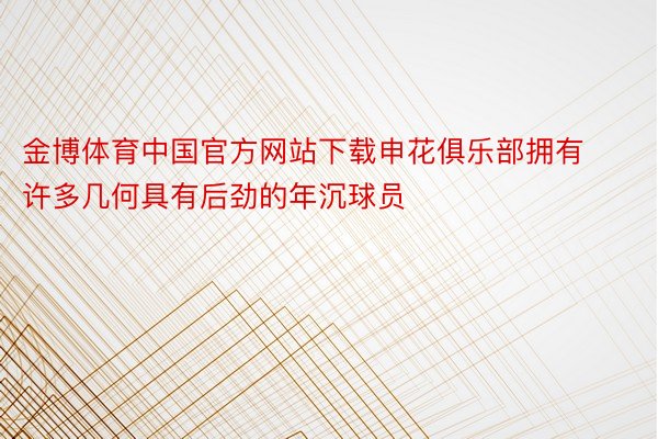 金博体育中国官方网站下载申花俱乐部拥有许多几何具有后劲的年沉球员