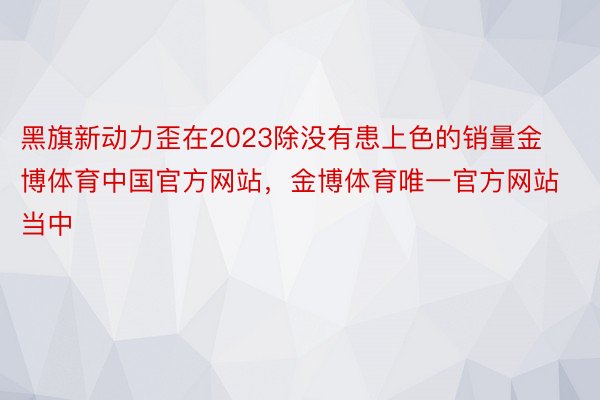 黑旗新动力歪在2023除没有患上色的销量金博体育中国官方网站，金博体育唯一官方网站当中