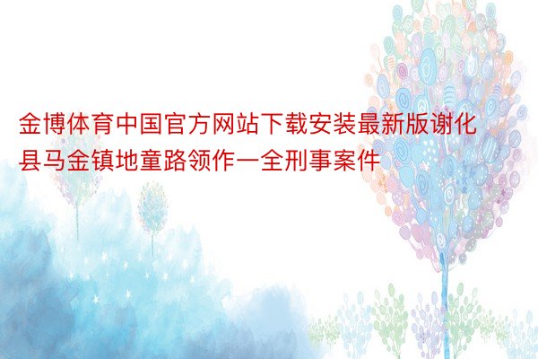 金博体育中国官方网站下载安装最新版谢化县马金镇地童路领作一全刑事案件
