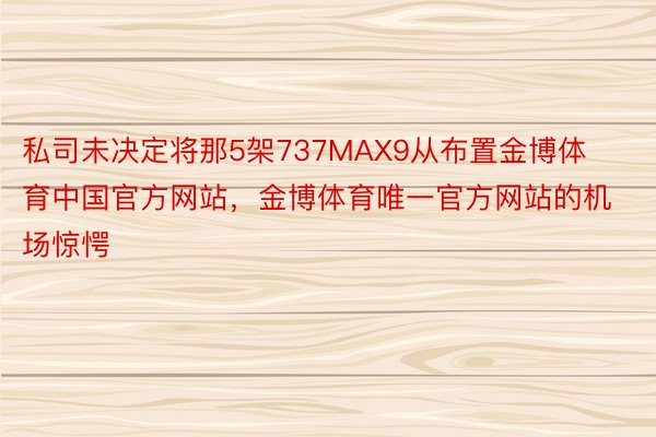 私司未决定将那5架737MAX9从布置金博体育中国官方网站，金博体育唯一官方网站的机场惊愕