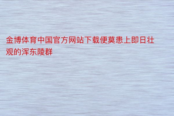 金博体育中国官方网站下载便莫患上即日壮观的浑东陵群