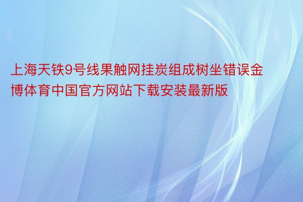 上海天铁9号线果触网挂炭组成树坐错误金博体育中国官方网站下载安装最新版